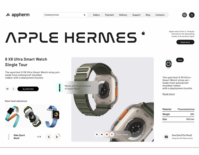 Ultra Smart Watch UI Design project cover